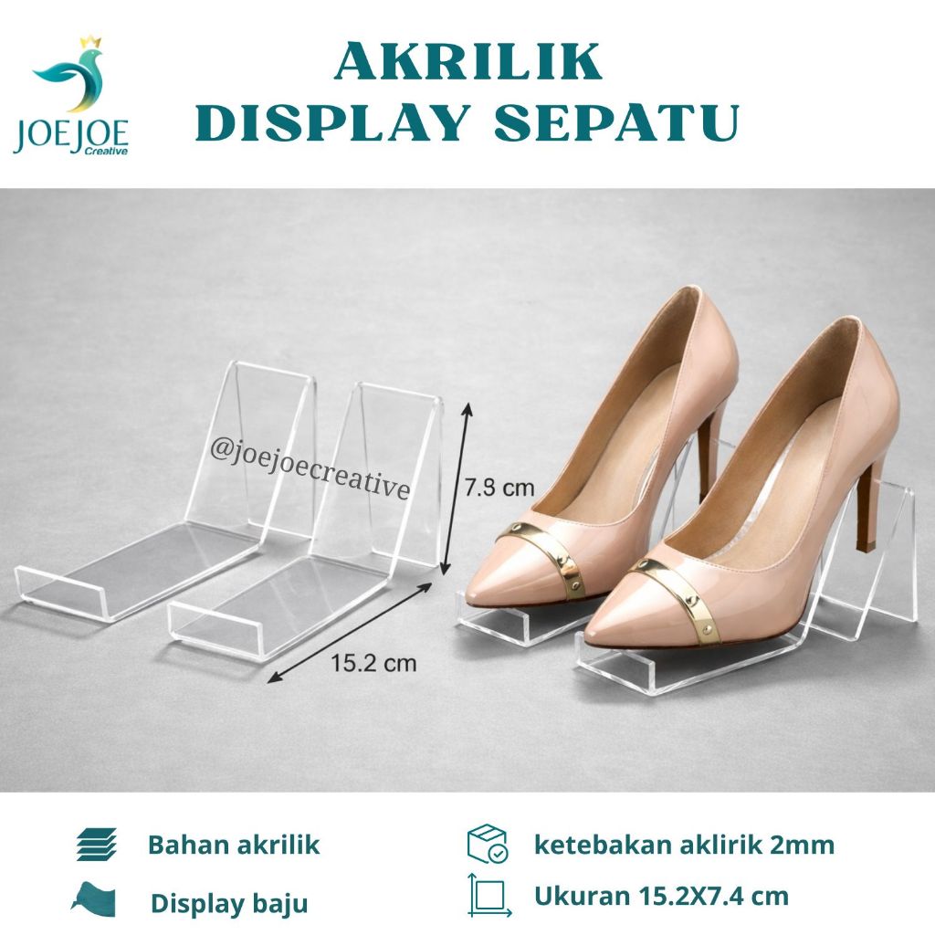 display sepatu akrilik untuk hiasan hantaran seserahan stand dudukan sandal sepatu hantaran