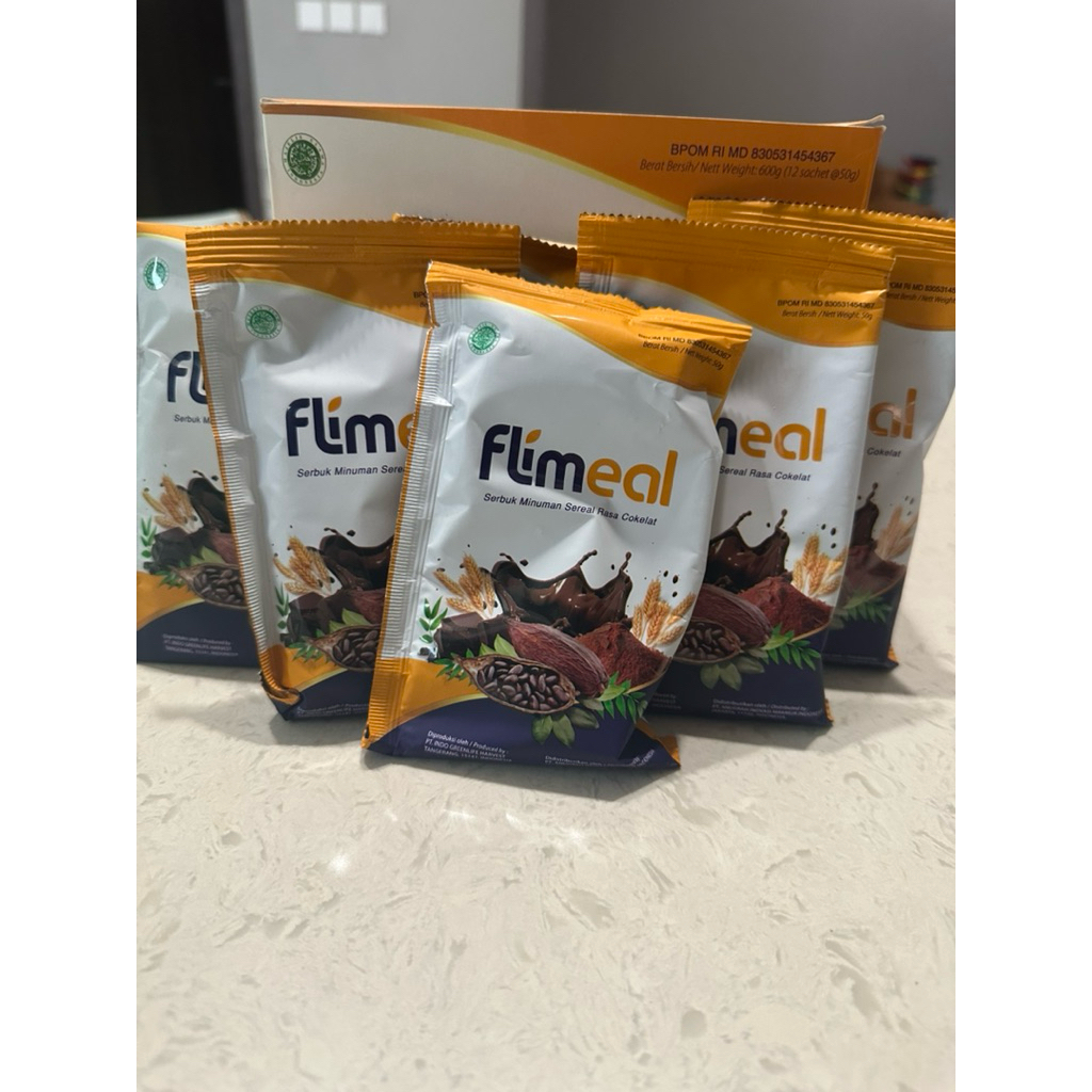 Flimeal Minuman Sereal 1 Sachet 50gr Rasa Cokelat Vegan Flimeal Eceran 50gram Flimeal Sachet