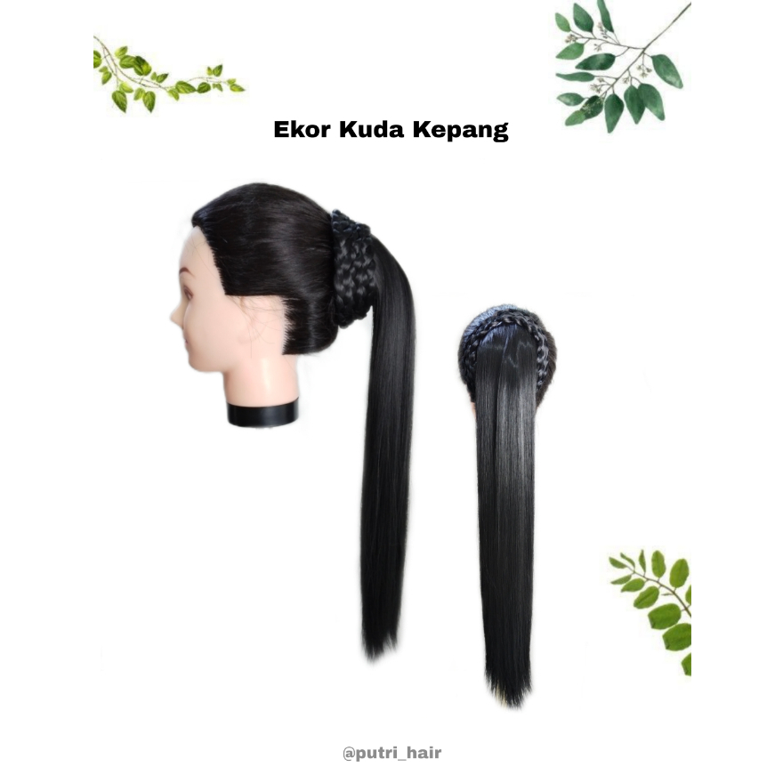 Ponytail Kepang Wanita/Ponytail Ekor Kuda Kepang/Ponytail Wanita/Ponytail Wanita