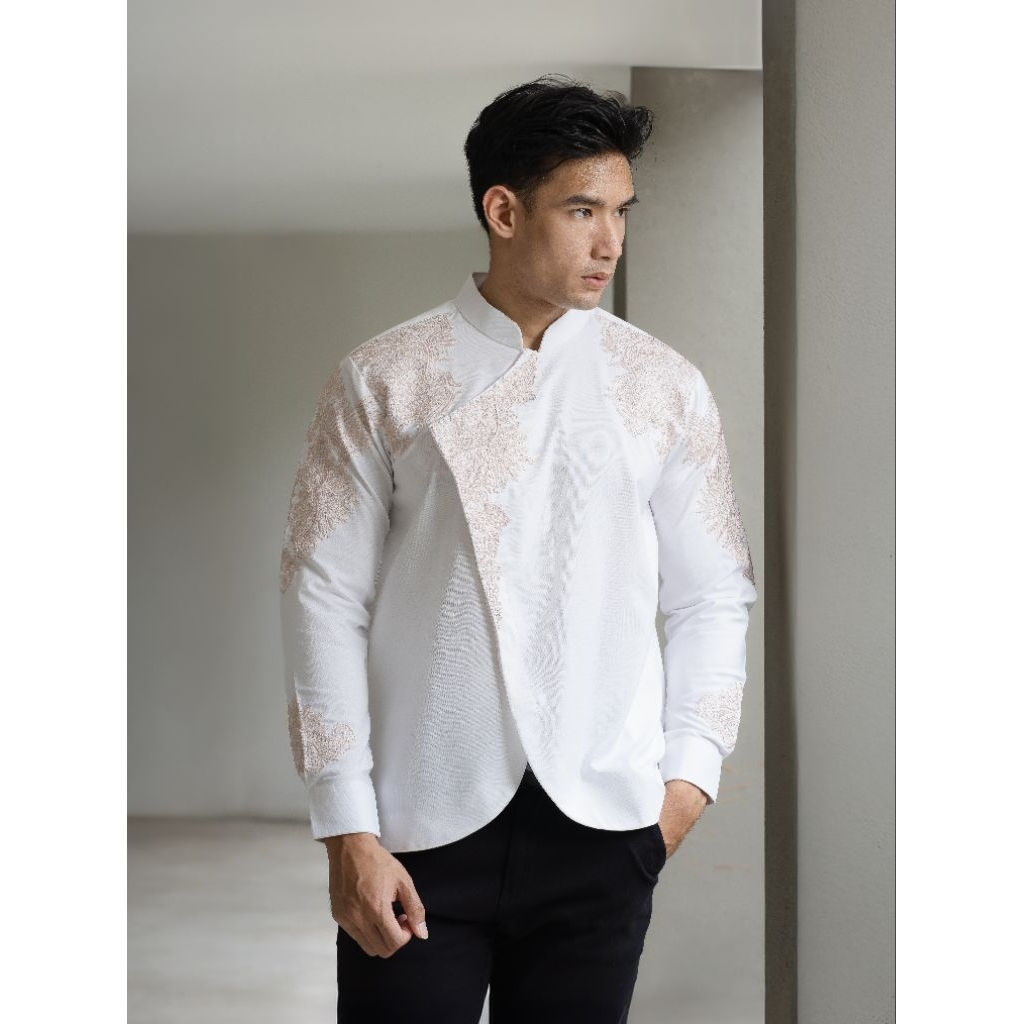 Kemeja Bordir Pria NUC.ID Asad 02 (Putih)