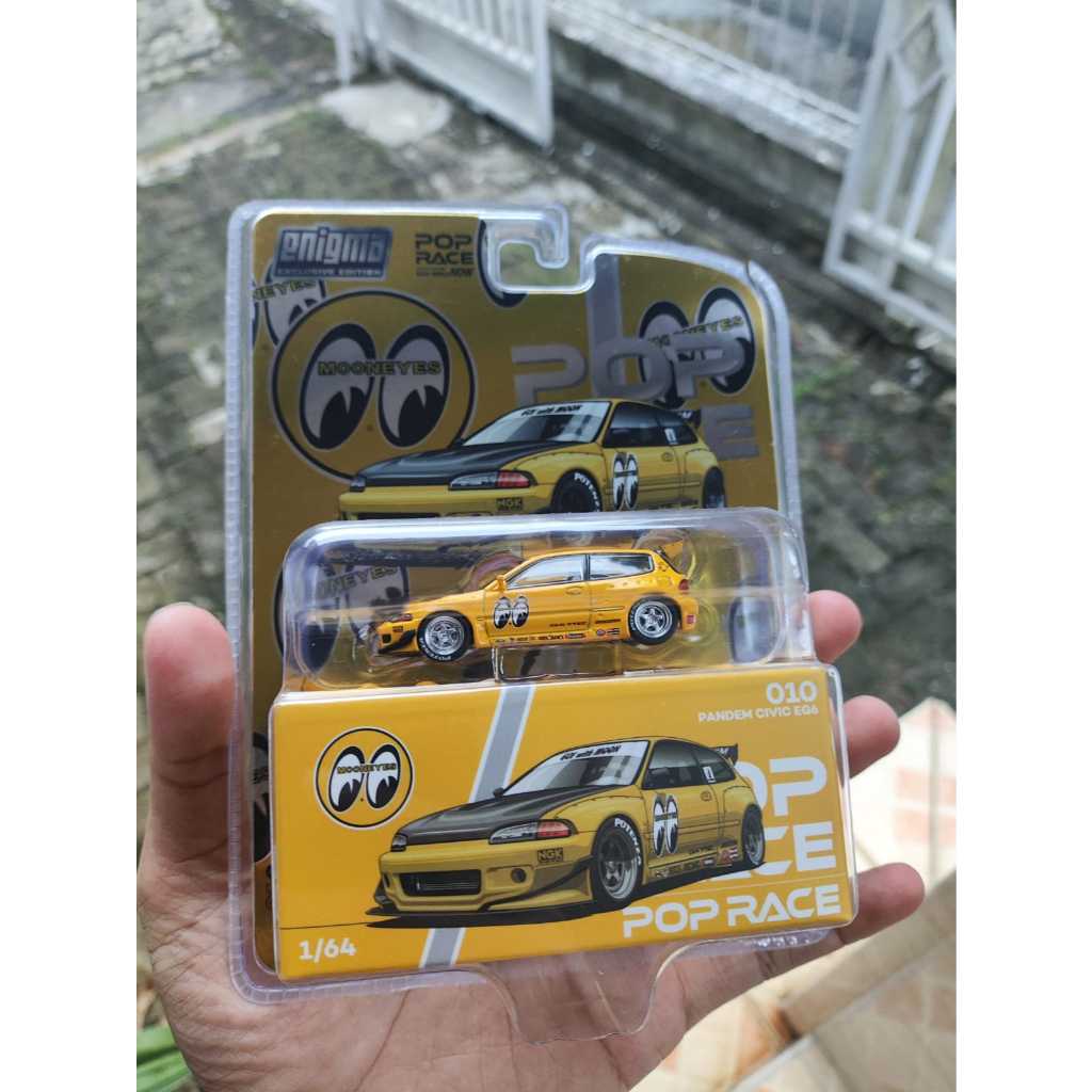 Diecast 1:64 Pop Race Pandem Civic EG6 Mooneyes