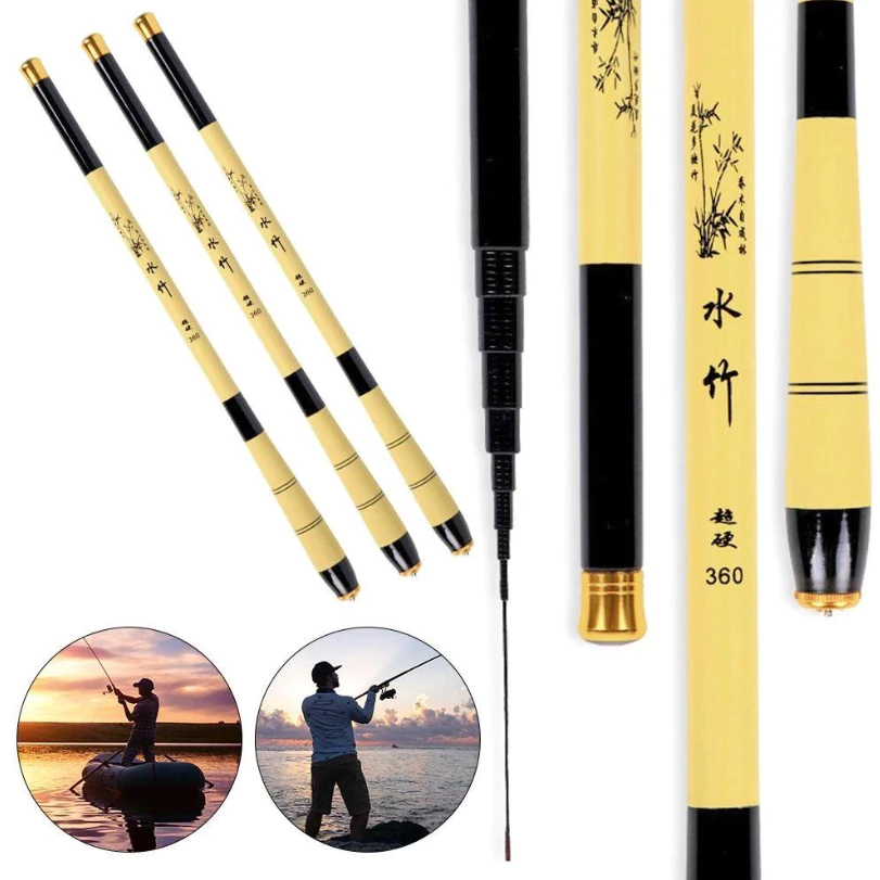 Tegek Pancing Jelajah IV High Carbon Ruas Pendek Ringan 300-630cm Bambo Cream