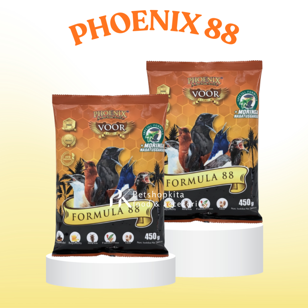 Voer Formula 88 Phoenix Pakan Makanan Pur Burung Murai Batu Beo Anis Cucak Poksay Kacer Pentet Pur V