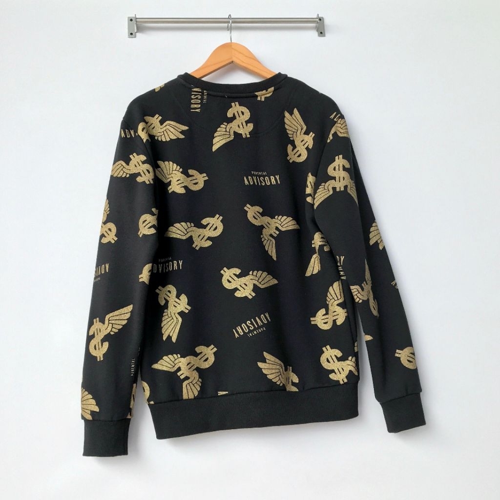 Crewneck PARENTAL ADVISORY AOP Hitam