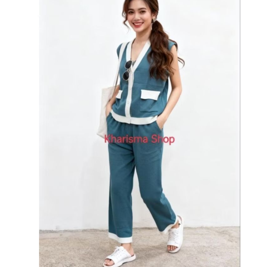 Set Vest knit dan celana panjang BKK
