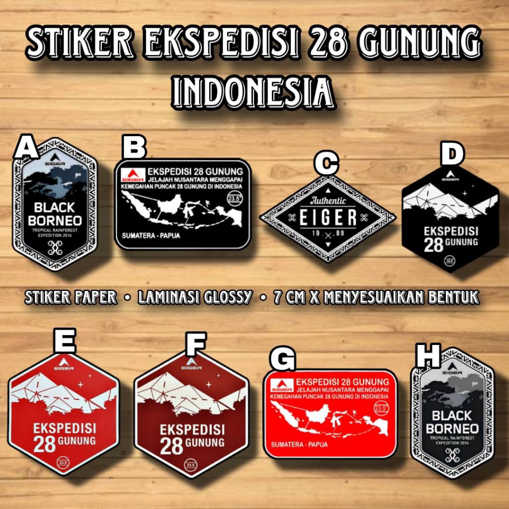 Stiker Ekspedisi Puncak 28 Gunung Stiker Ekspedisi Black Borneo Stiker Pendaki Puncak 28 Gunung Stik