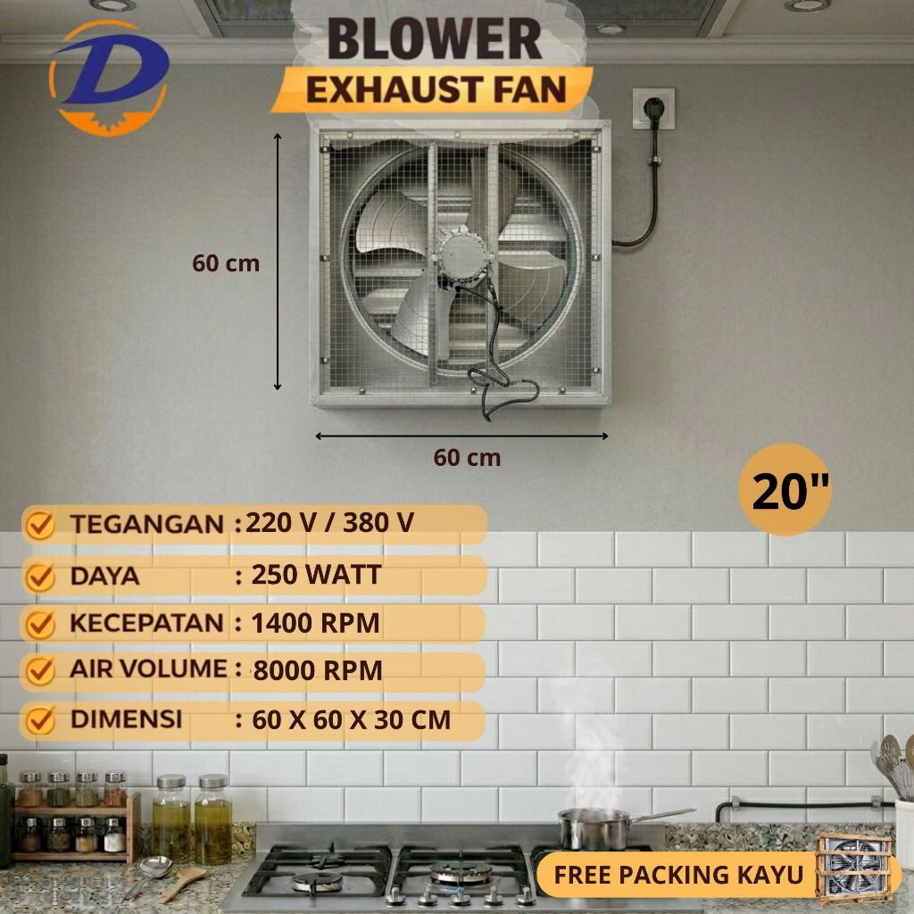 Blower Kipas Exhaust Fan 20 inch untuk Kandang Ayam close house | MBG I Industri | Gudang