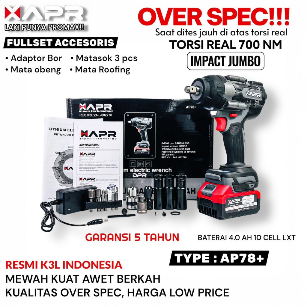 Mesin Impact Bor Baterai Impact Drill Baterai APR Mesin Impact Baterai Lithium-ion Electric Set AP78