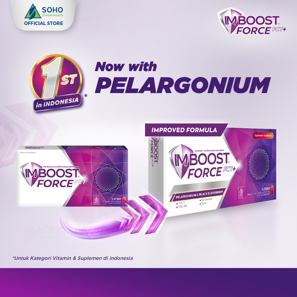 [ NEW IMPROVED FORMULA ] IMBOOST FORCE FCT+ Suplemen Daya Tahan Tubuh / Multivitamin Dus isi 3 Strip
