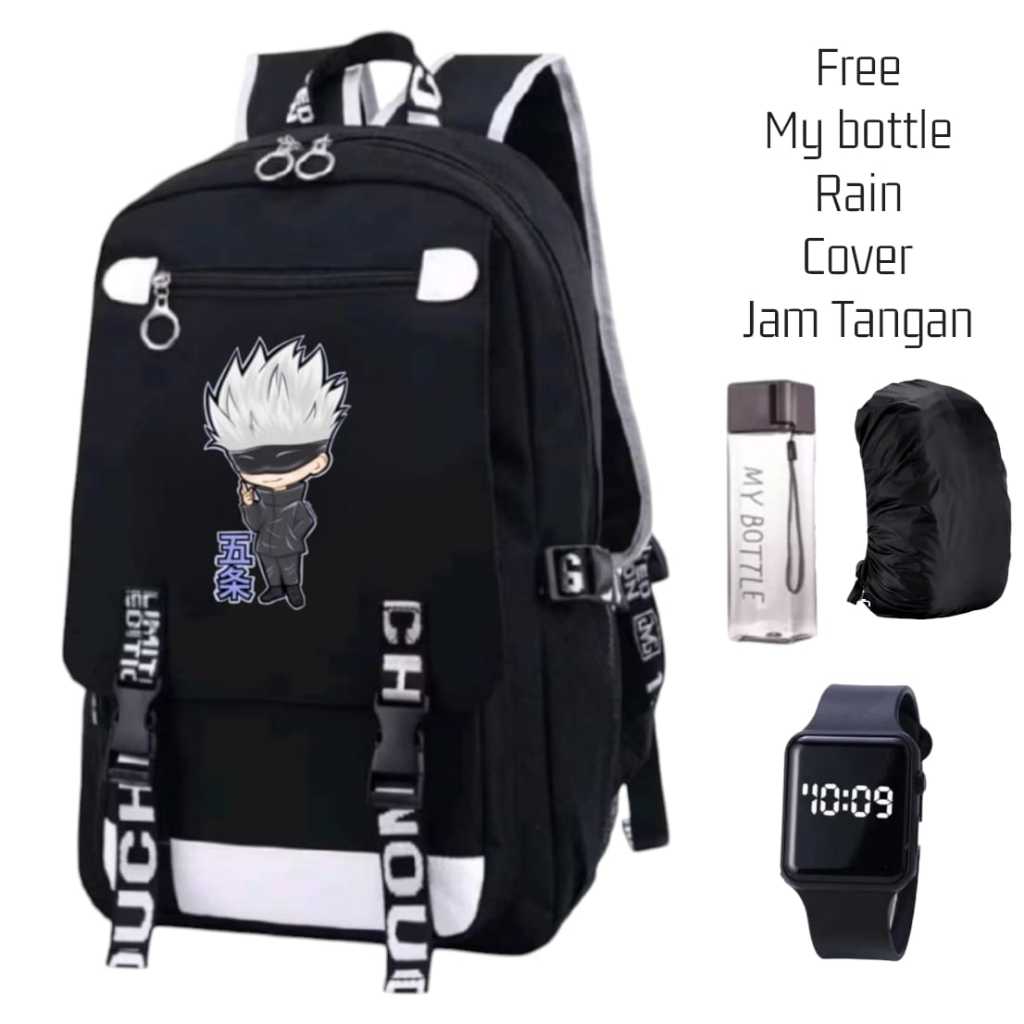 Tas Ransel Kakashi Naruto Anak Kanvas Kekinian - Tas Anak Cowok Canvas Gambar Evos Ringan Sekolah SD