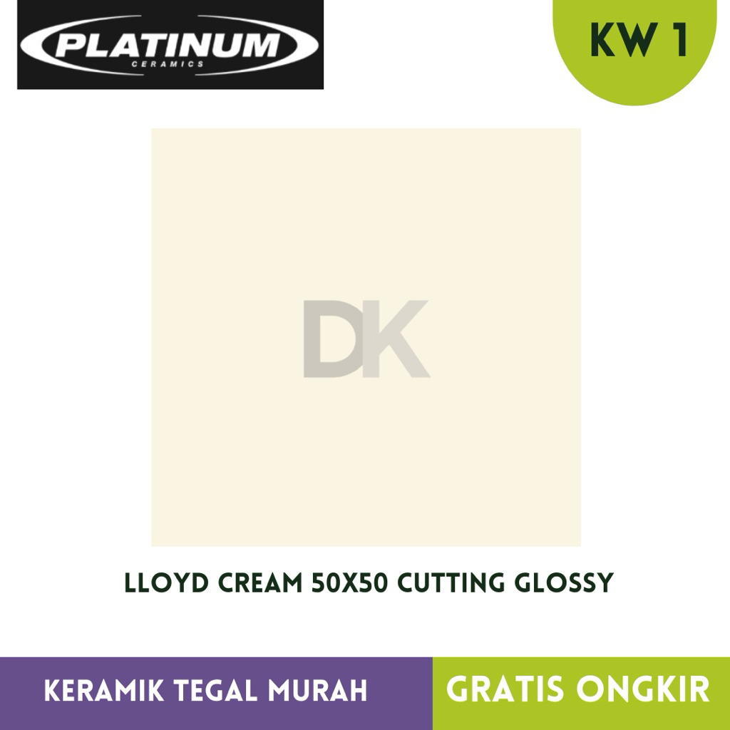 Keramik Cutting 50x50 LLOYD cream polos cutting Glossy KW1