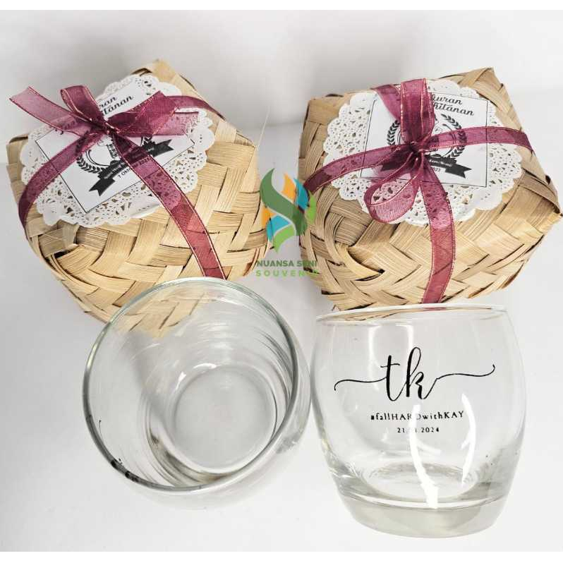 Souvenir Gelas Wine Kaca Bulat Mug Minum Cangkir Tiffany Tumbler Sablon