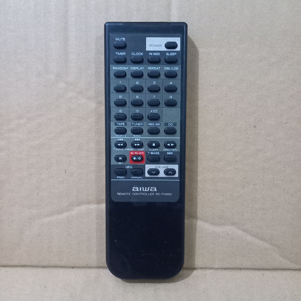 Remote Remot Taoe Compo AIWA Original Asli . RC - TN990 .