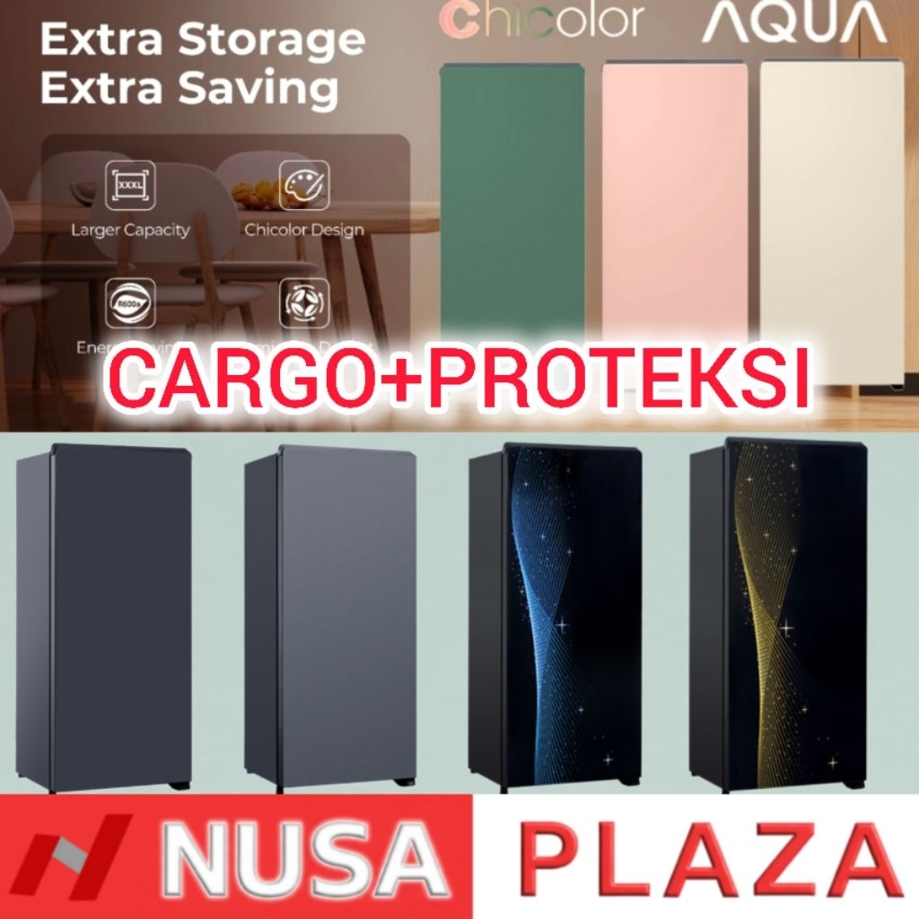 KULKAS AQUA 1 PINTU LOW WATT+SEMI DEFROST+BIGGER FREEZER (CARGO+PROTEKSI)