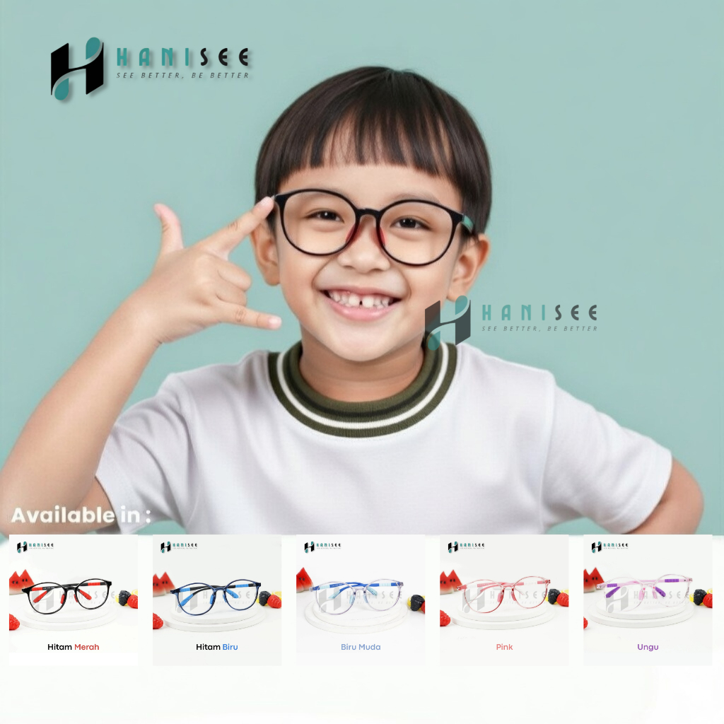 Hanisee - Frame Kacamata Anak Bulat Karet Lentur Anti Patah