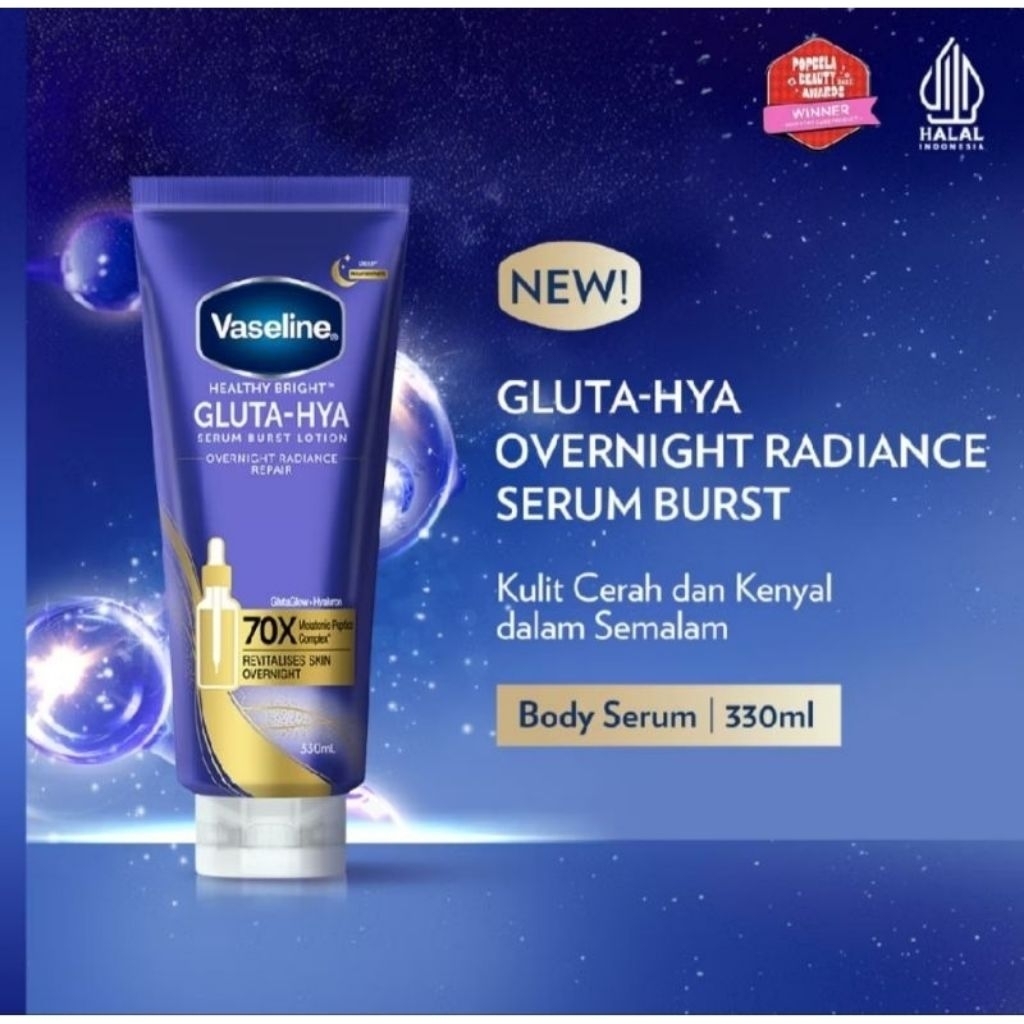 Lotion Vaseline Gluta Hya serum Overnight 330ml