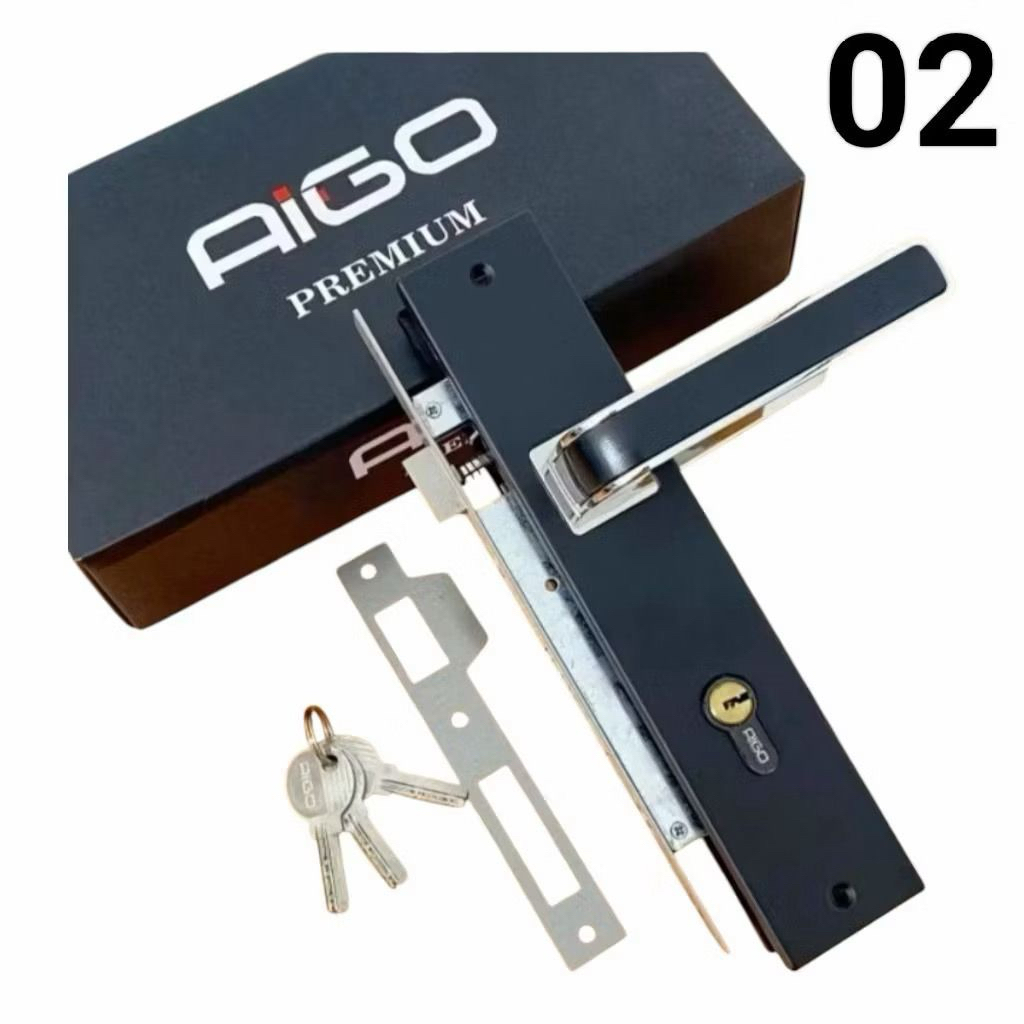 Kunci Pintu Tanggung AIGO APM-02/Kunci Pintu AIGO 20CM/Selot Pintu Komplit Aigo PREMIUM Lengkap