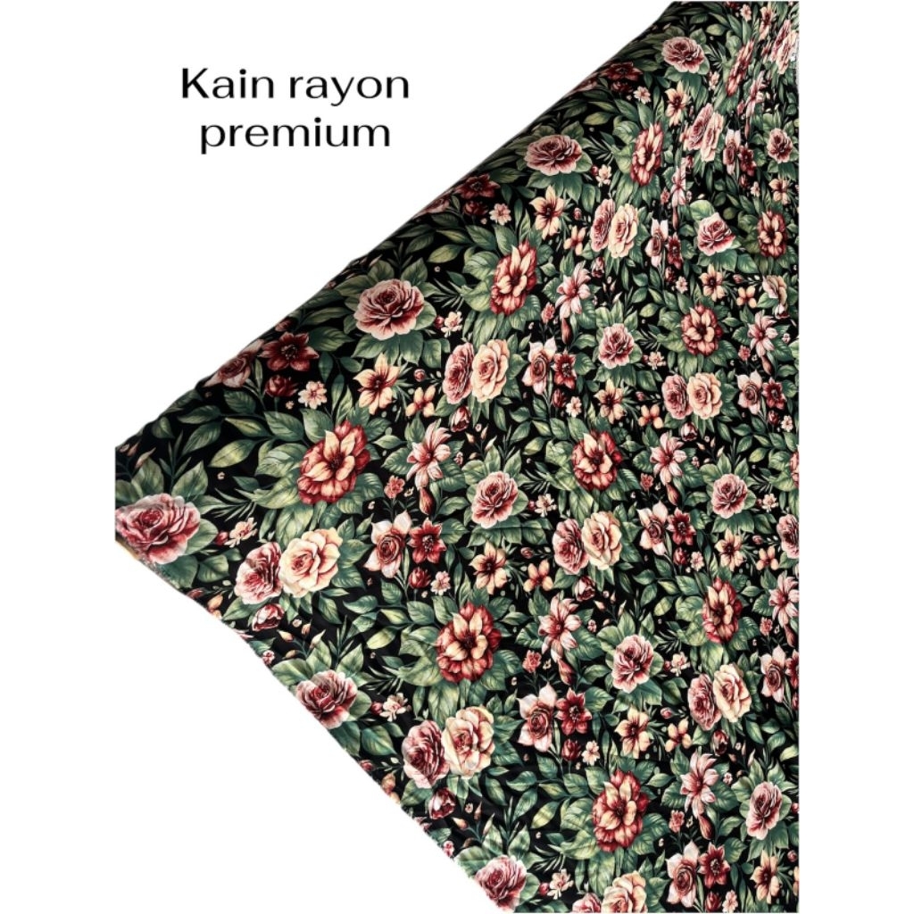 [ 0.5 Meter ] Kain Katun Rayon Motif Viscose Premium import Terbaru _Kain Rayon Eceran_Kain Rayon Pr