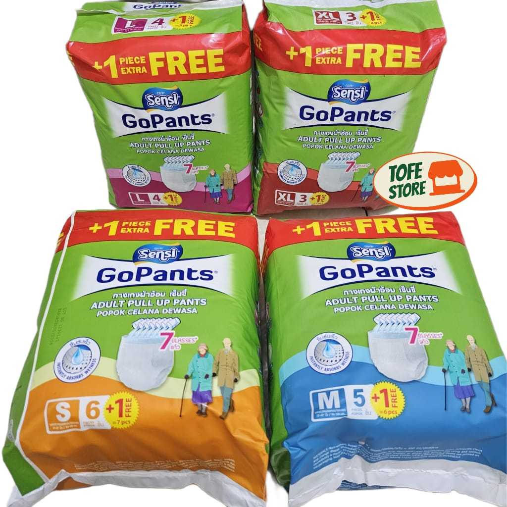 SENSI POPOK DEWASA GOPANTS S6+1 M5+1 L4+1 XL3+1 | Popok Celana Dewasa Sensi | popok dewasa celana | 