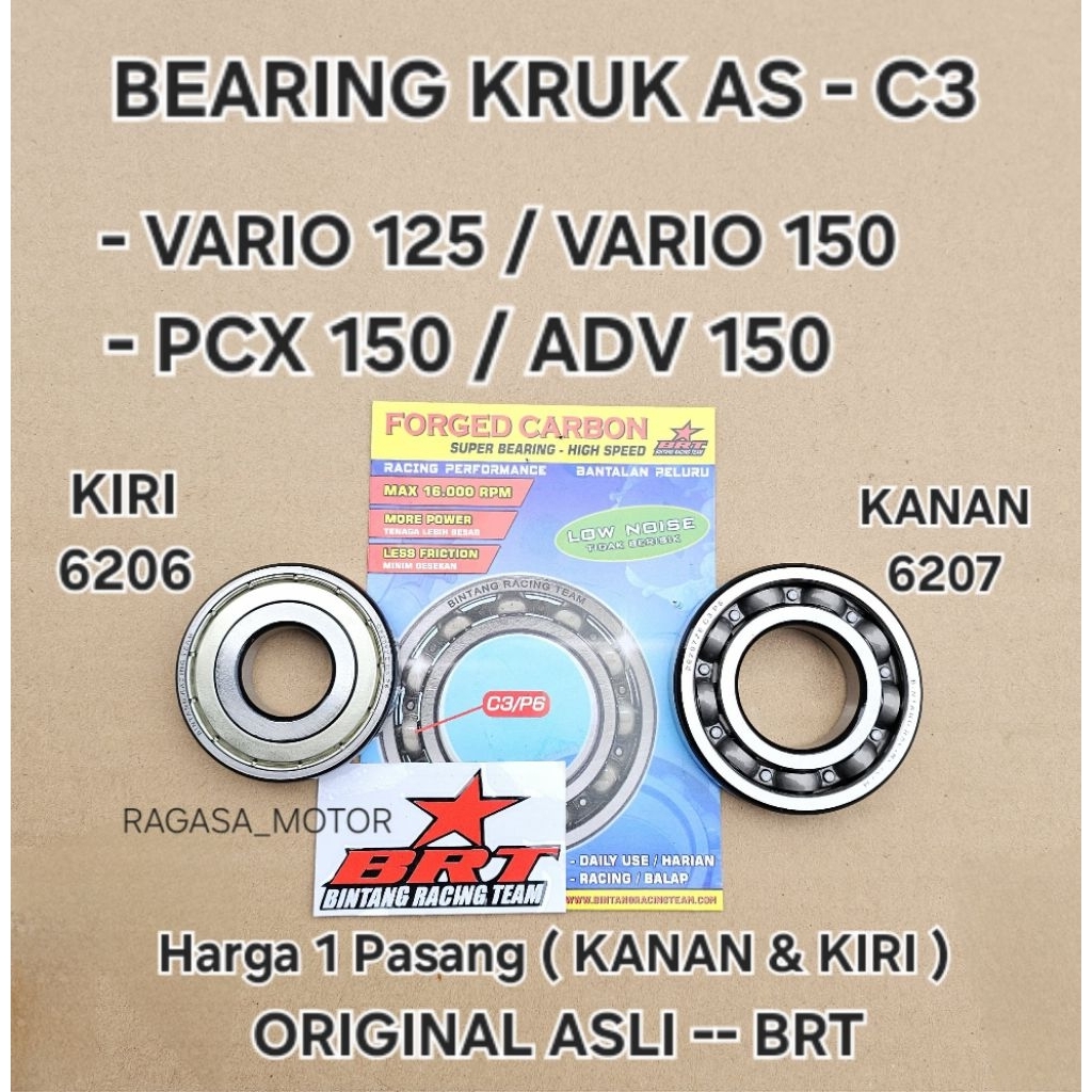 Bearing Laker BRT Kruk as As Kruk BRT Vario 125 Vario 150 PCX 150 ADV 150 Original Asli BRT Racing