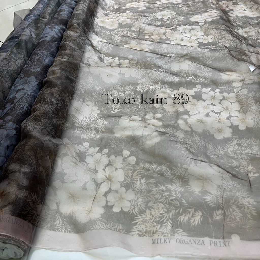 Kain Organza Print / Bahan Organza Silk Premium Motif