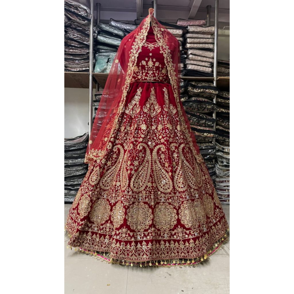 Baju india Lehangas pengantin india Lehenga bordir full swarosky timbul bordir baju pengantin mewah