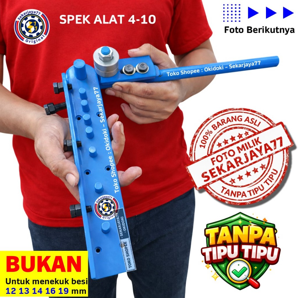 Sekarjaya77 Alat tekuk Besi Biru dengan LAKER BAJA DIBUBUT SJO11