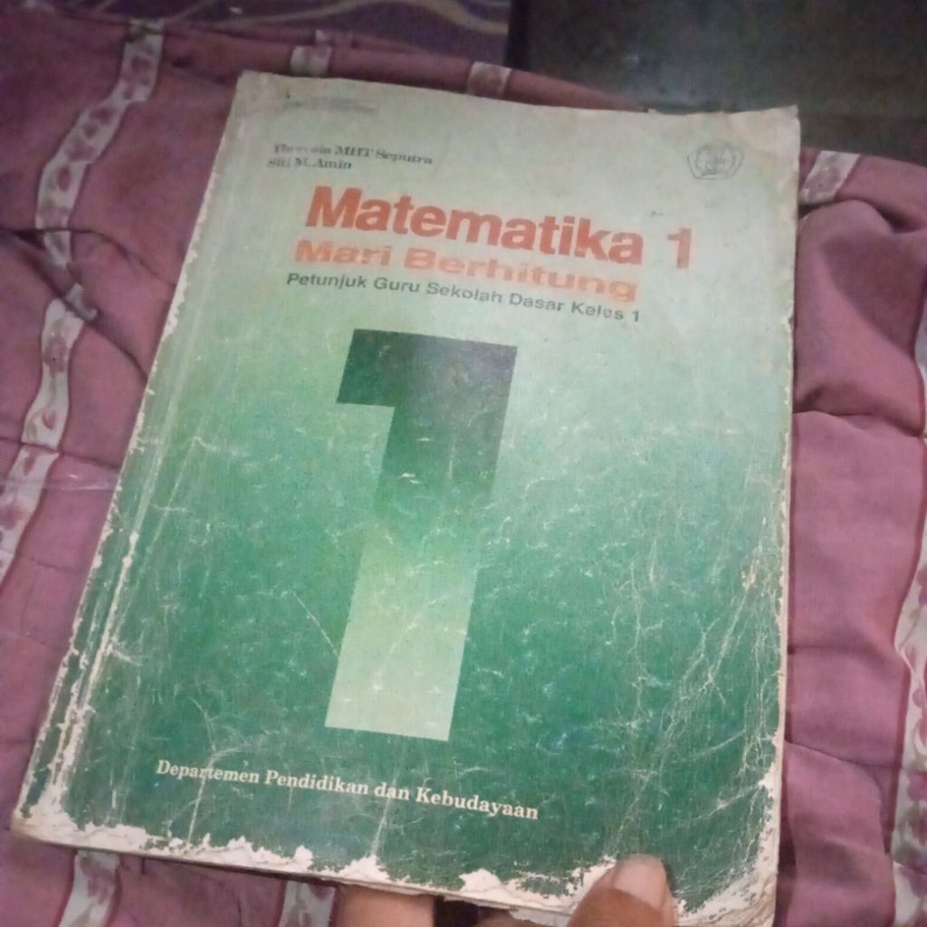 buku Matematika 1 mari berhitung, Petunjuk guru SD kelas 1, buku original jadul
