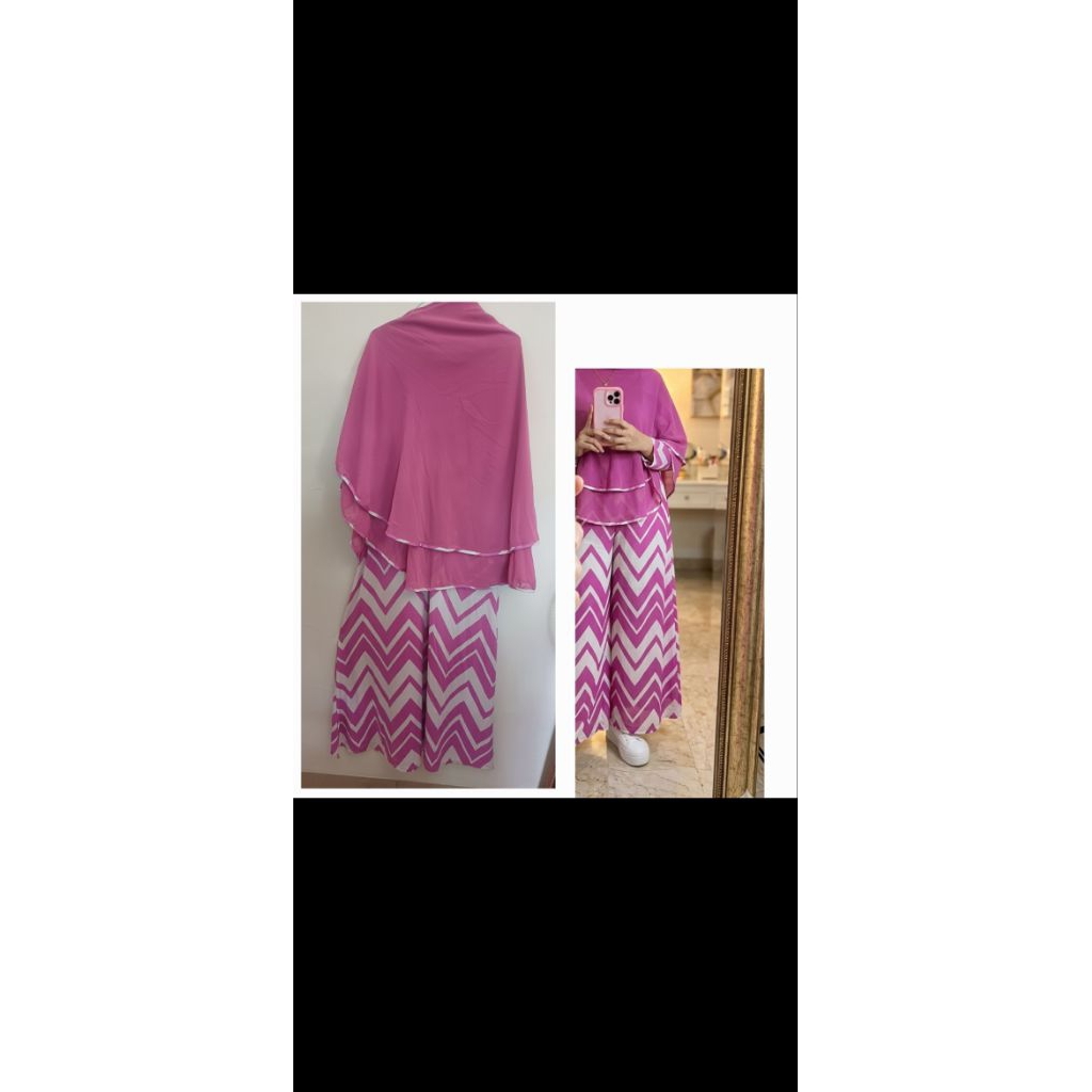 Preloved Gamis set Hijab, uk fit XL , udah satu setttt yaa,