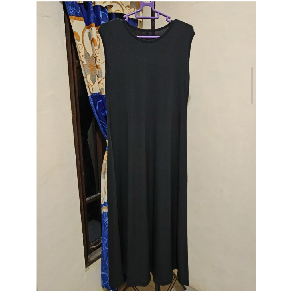 [PL] Inner Dress Wanita Polos Tanpa Lengan
