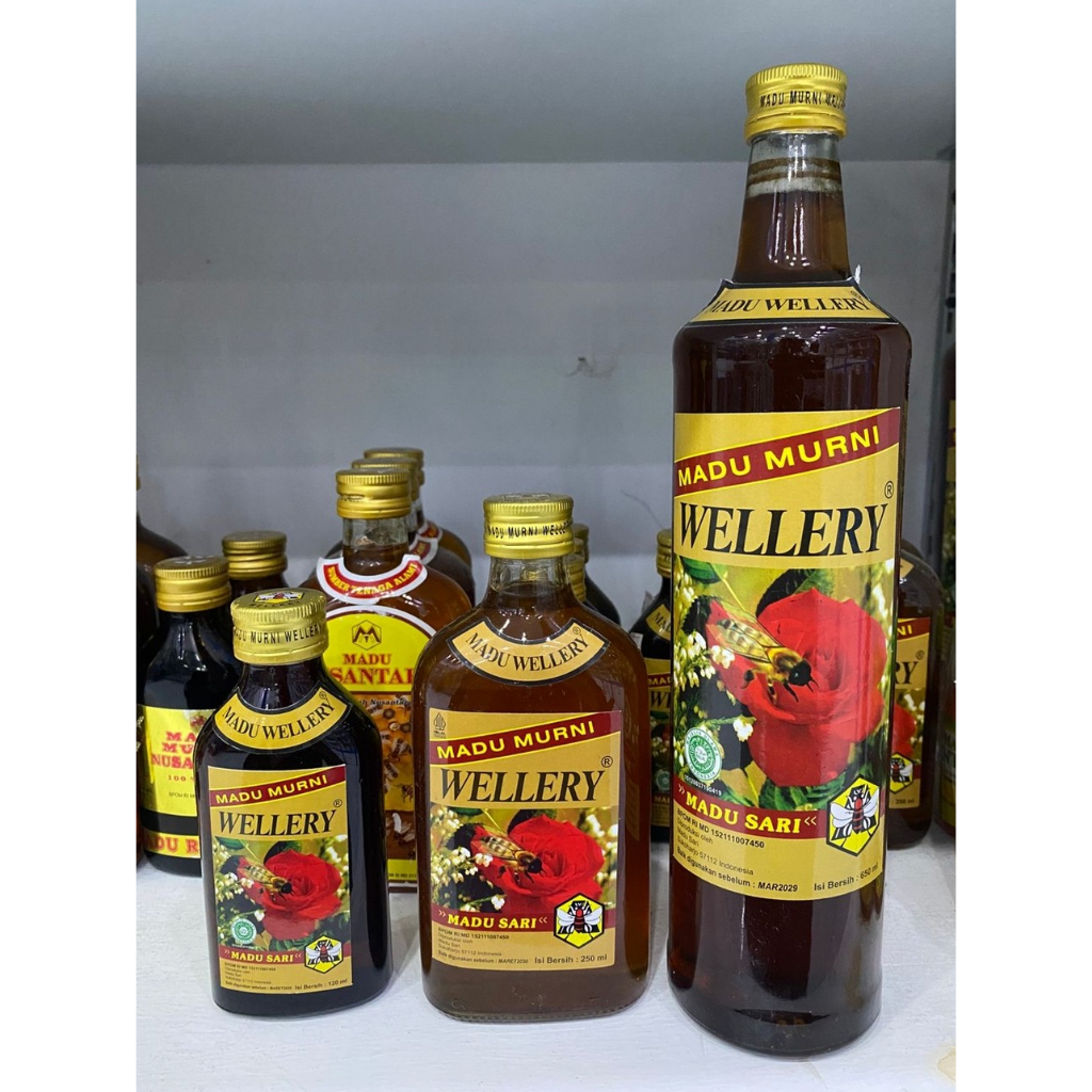 [ASLI] Madu Murni Wellery Nusantara - Dengan Royal Jelly & Bee Pollen (120ml, 250ml, 650ml)