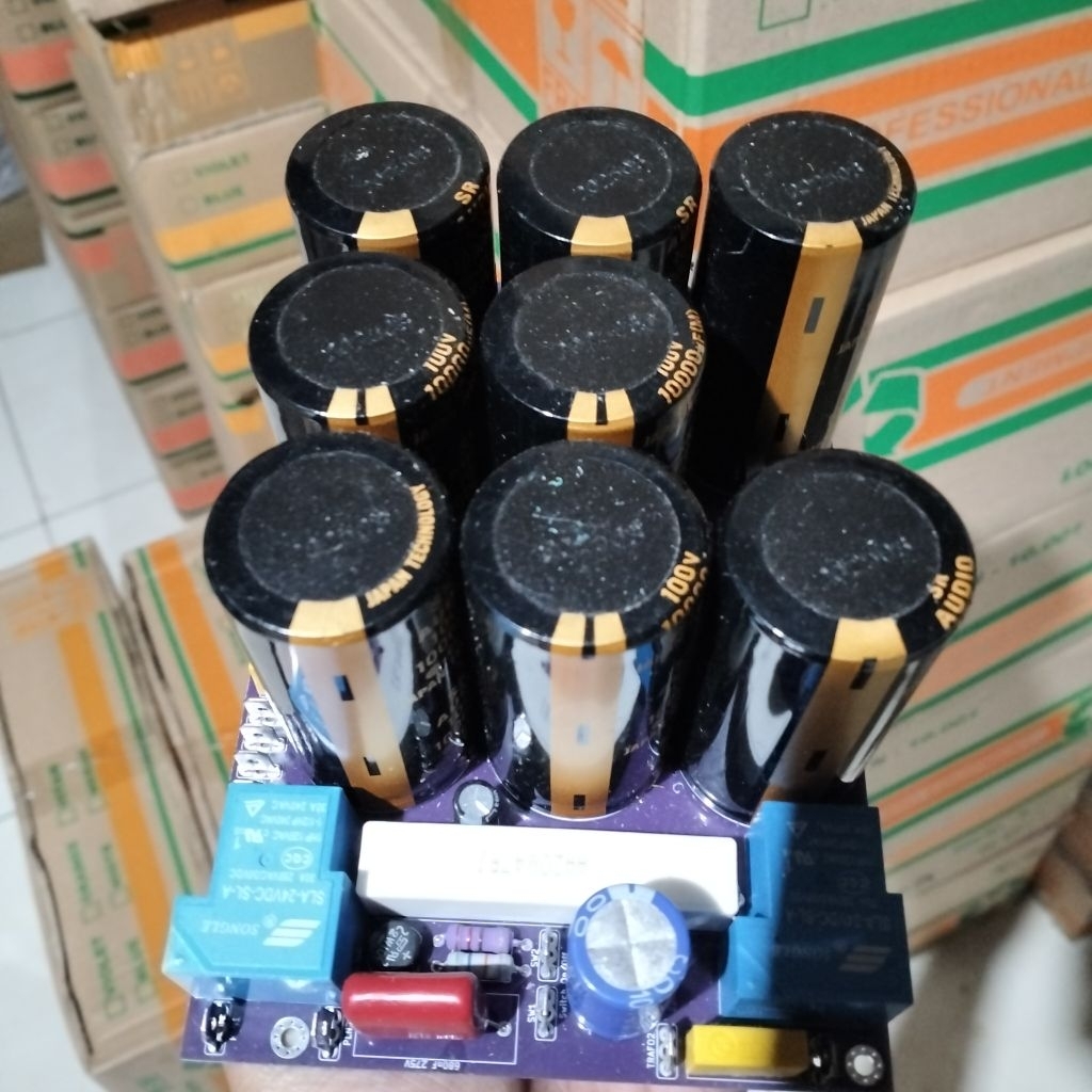 Kit psu elko 8 biji 100volt 10000 uf lengkap sofstar anti jeglek PCB Doble layer tinggal pasang traf