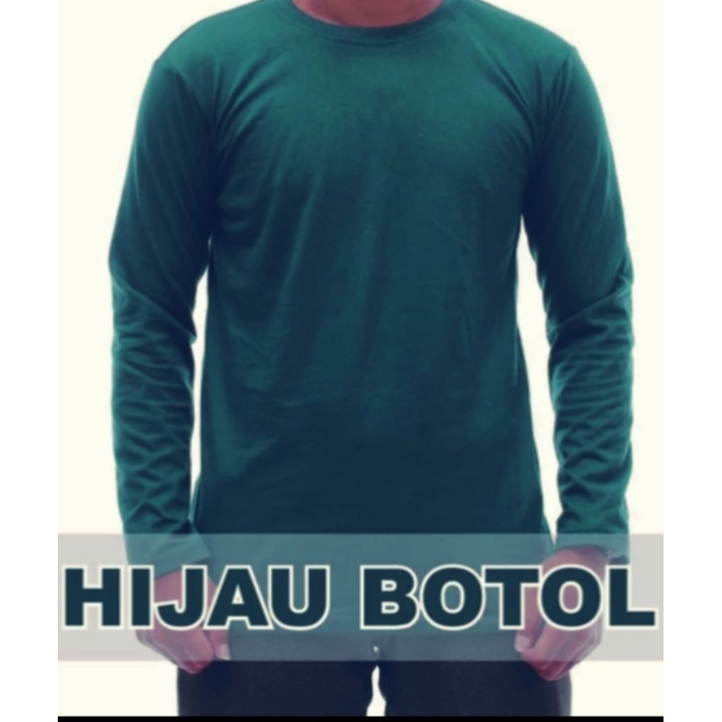 KAOS COMBED LENGAN PANJANG (KHUSUS HIJAU BOTOL)