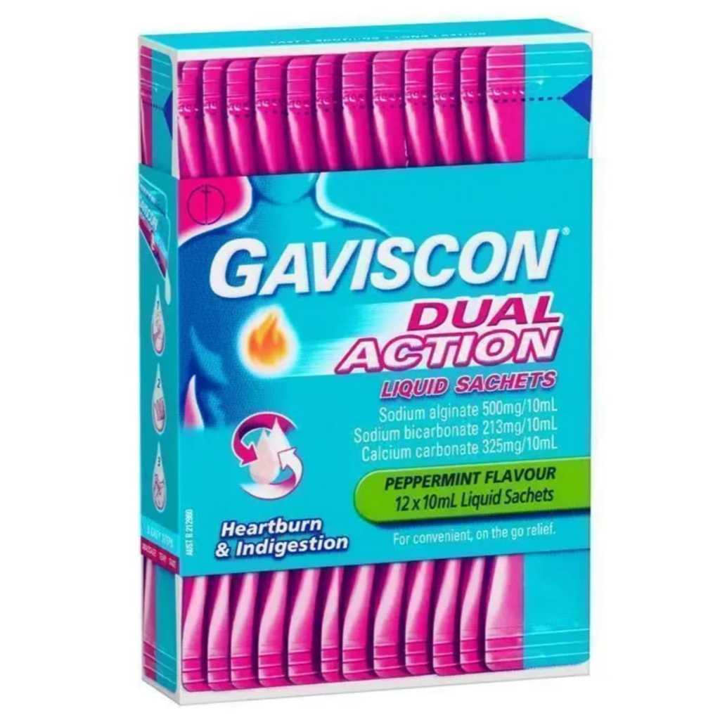 AUS - Gaviscon Dual Action Obat Maag Peppermint 12 Pack