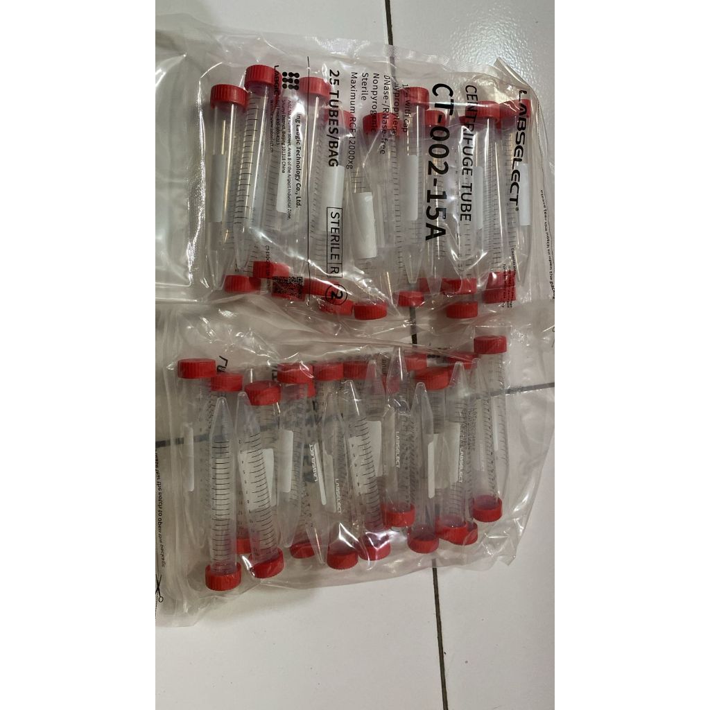 Centrifuge tubes/ falcon tubes 15ml, sterile isi 50/Bag