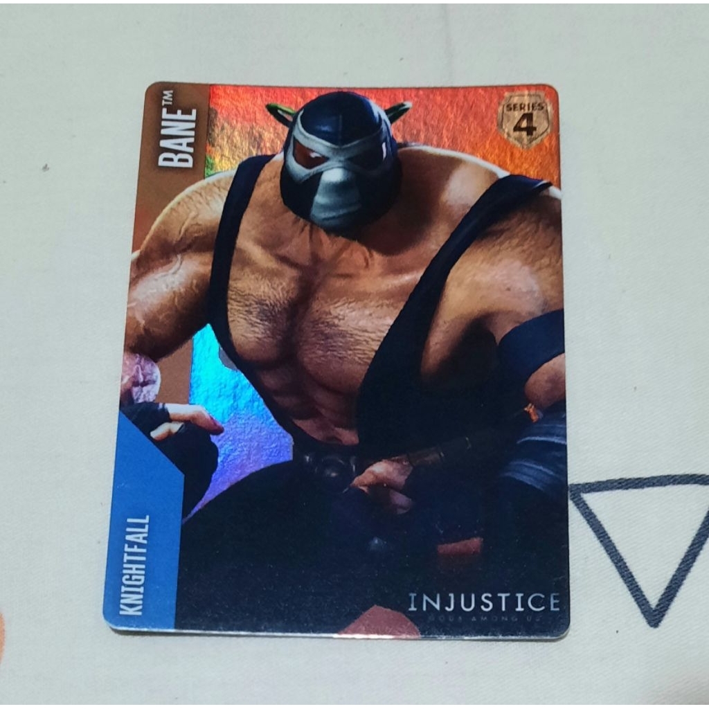 Kartu Injustice Bane Knightfall holo foil silver star series 4 tcg dc