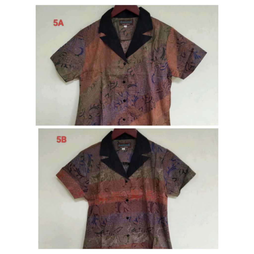 Batik Adhirajasa SIZE LOKAL : Blouse Liris Motif Bunga Mekar 5A(Model Gradasi Miring) 5B(Model Grada