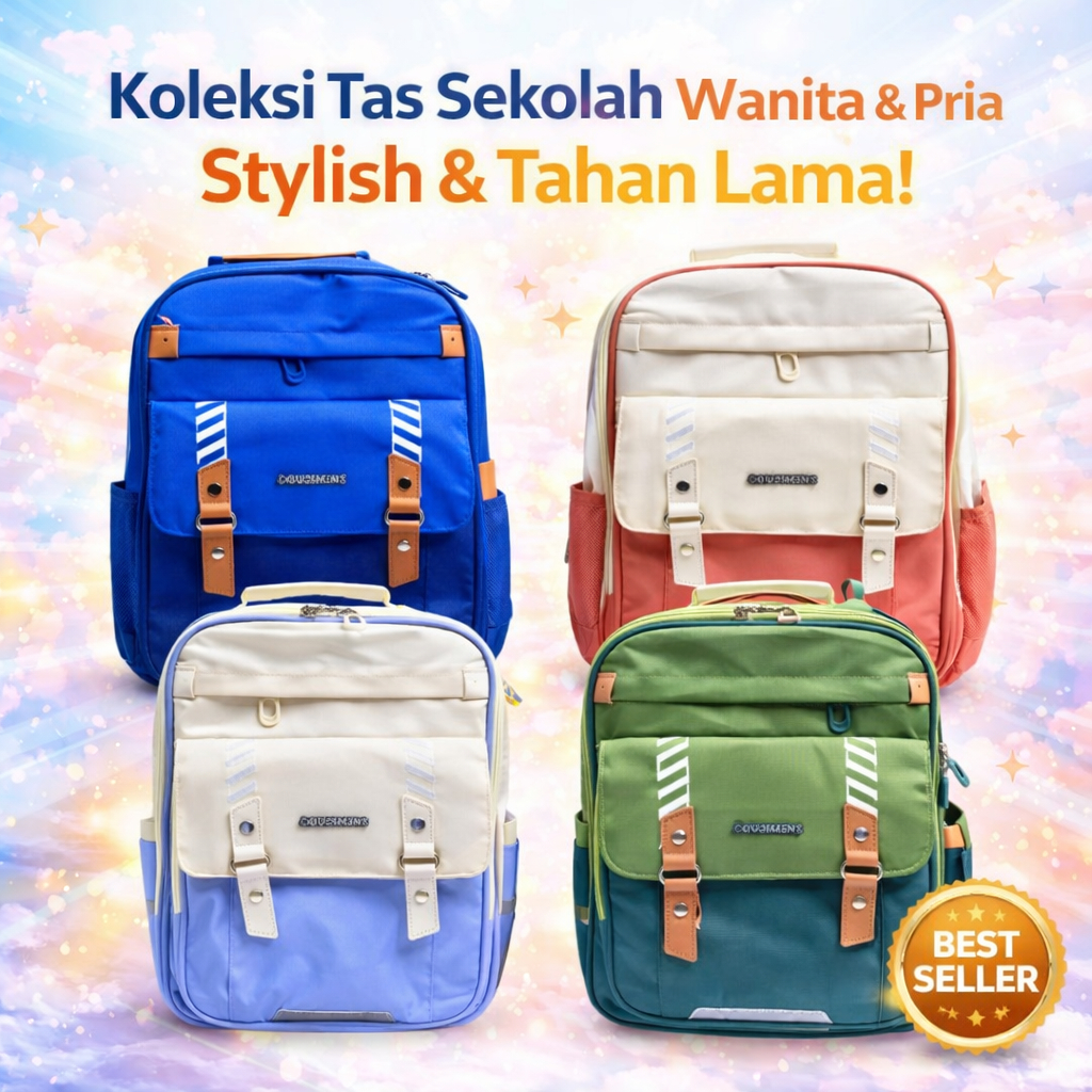 (IMPORT) Tas Ransel Sekolah SD / SMP Premium Impor  Muat Banyak, Kuat & Stylish untuk Anak-Anak #5 -