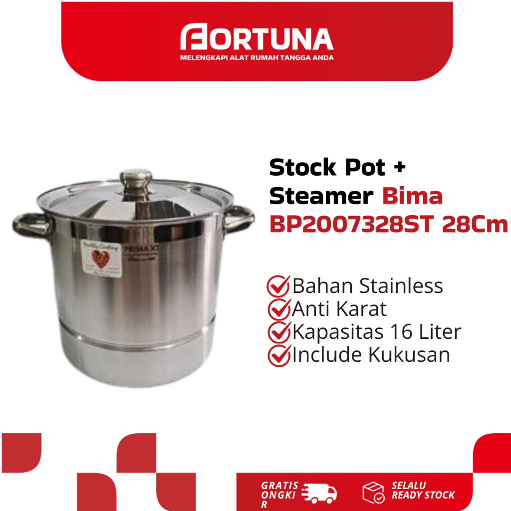 Stock Pot + Steamer Bima BP2007328ST