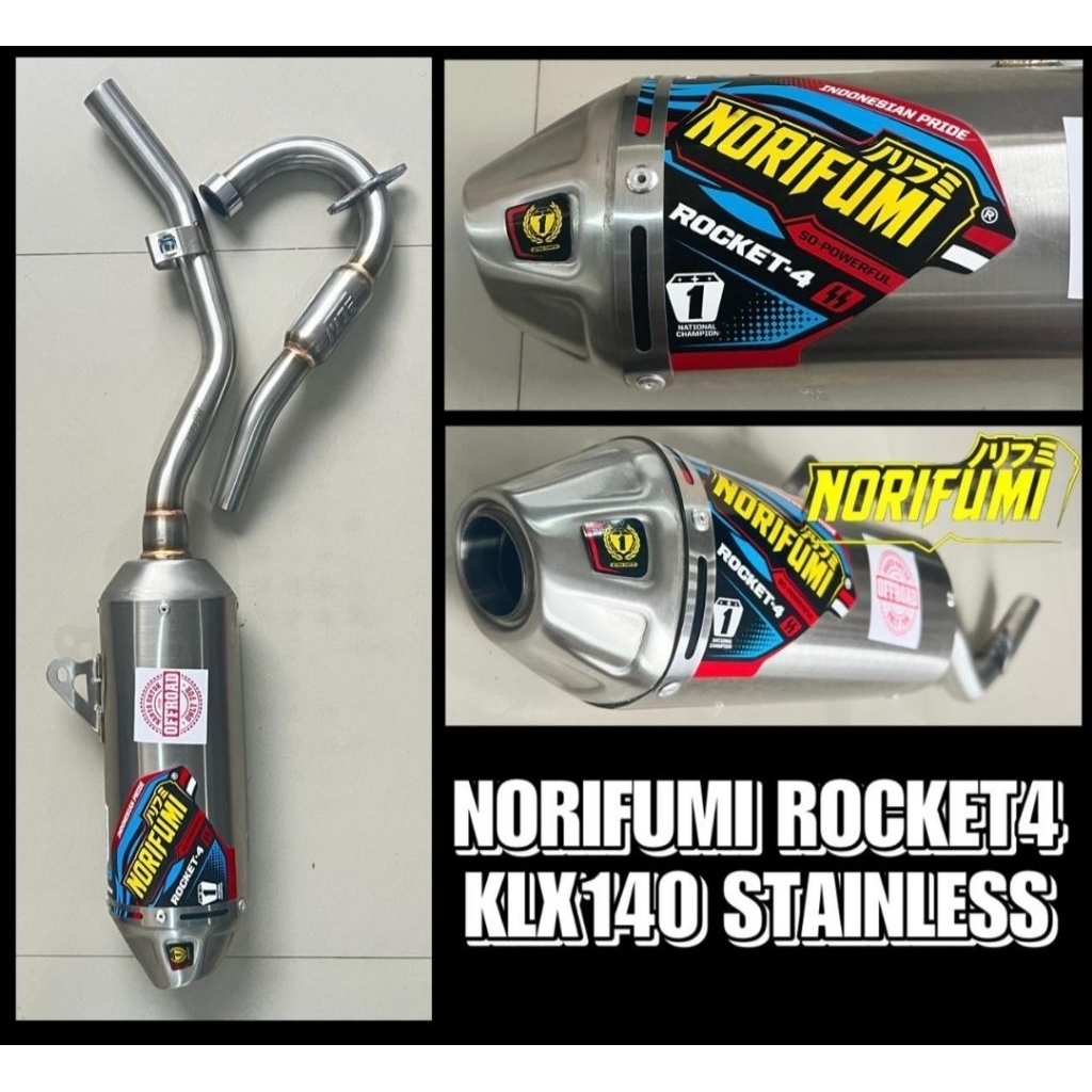 knalpot norifumi rocket 4 kawasaki klx 140 stainless