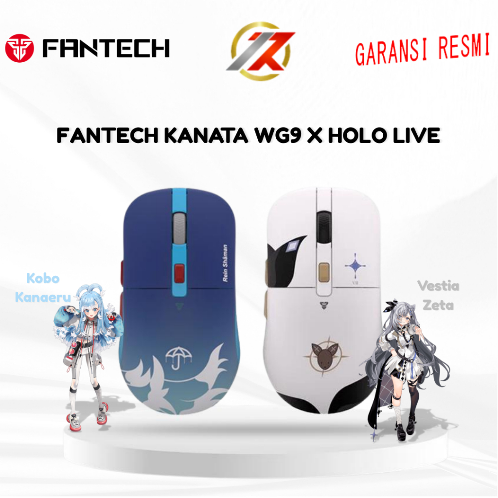 FANTECH KANATA WG9 HOLO LIVE KOBO & ZETA GAMING MOUSE WIRELESS | MOUSE COLLABORATION FANTECH X HOLOL