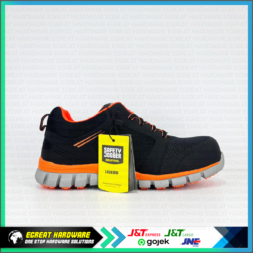 (BARANG READY / BUKAN PO) SAFETY SHOES; LOW CUT, COMPOSITE, ESD; LIGERO S1P, ORANGE; SAFETY JOGGER