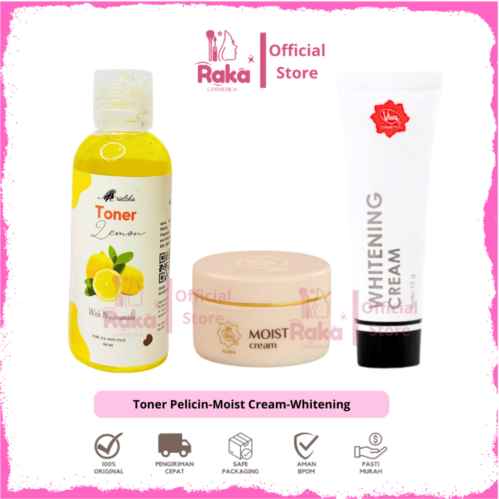Paket Viva [ Isi 3 ]  Glowing Cream Flek Hitam Sunscreen Whitening Toner Mencerahkan Wajah Original