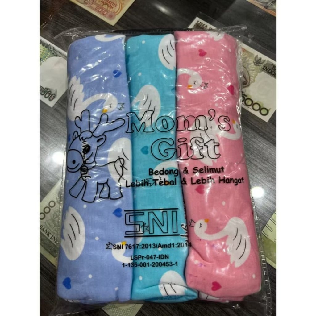 bedong bayi/bedong bayi usagi/bedong bayi isi 3pcs/bedong moms gift size 110x90/bedong bayi lembut d