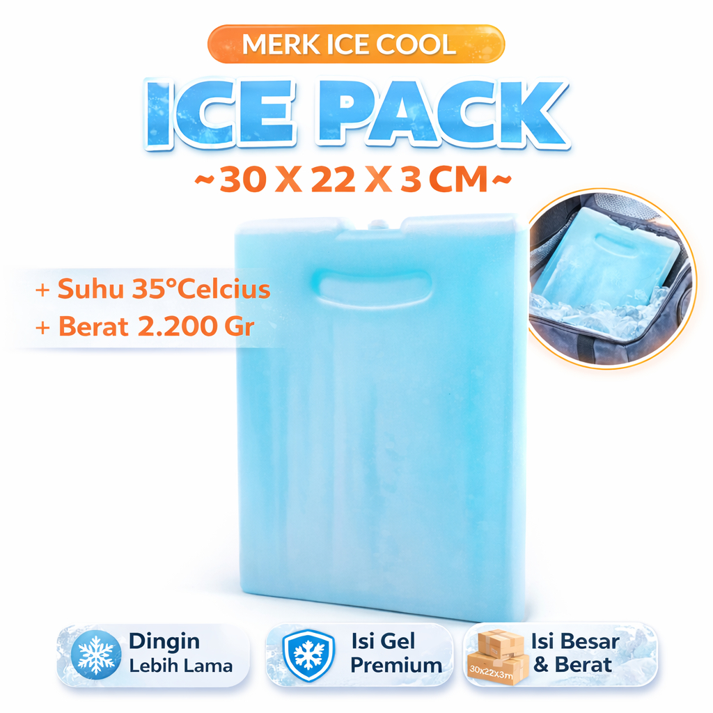 Ice Pack Untuk Kulkas - Model Blue Ice  - Jual Ice Pack Cool Pack ultra cool untuk pembeku 30x22x3