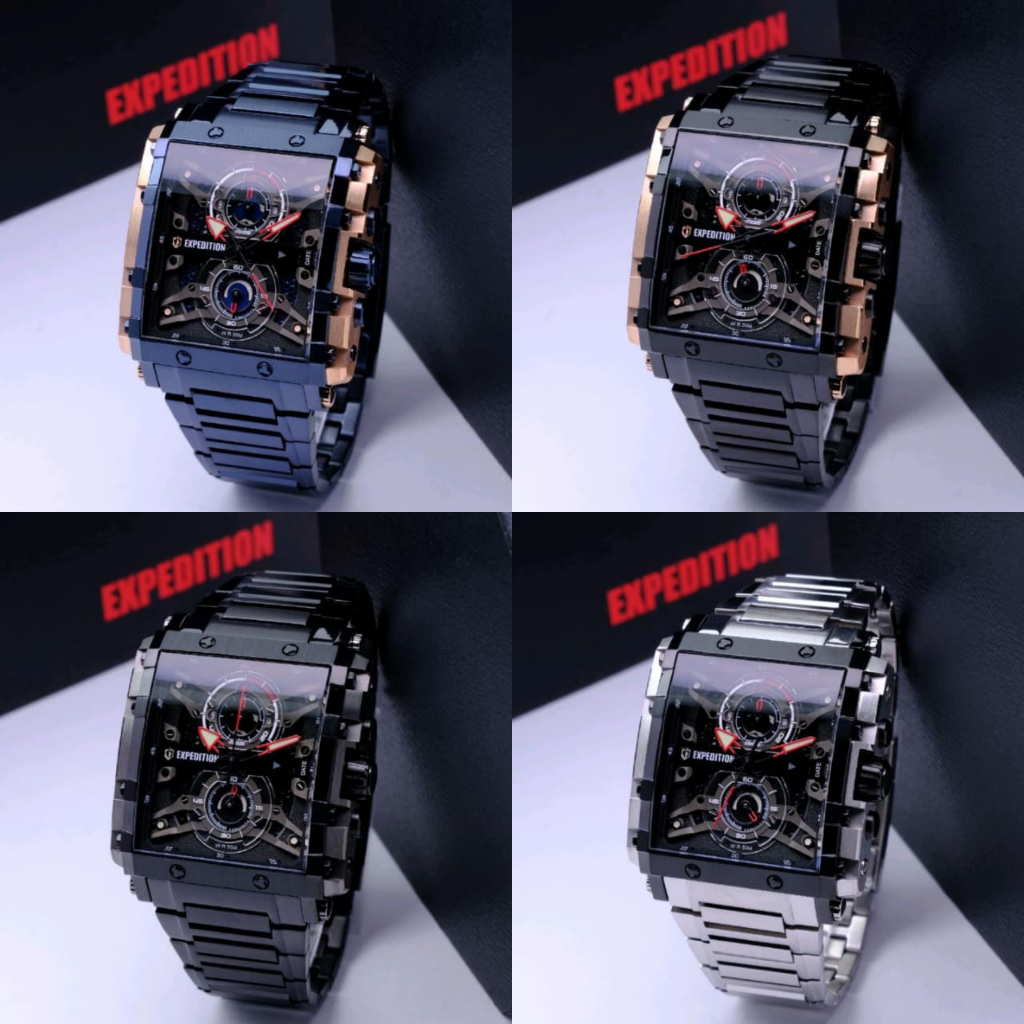JAM TANGAN PRIA EXPEDITION E 6731 E6731 / E 6757 E6757 BLACK ORIGINAL BERGARANSI