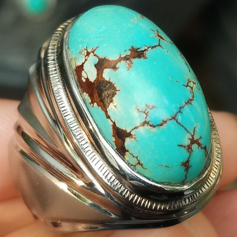 Batu Akik Pirus Mesir Biru Telur Asin Antik Langka Bersertifikat Original Natural 100% Asli Alam