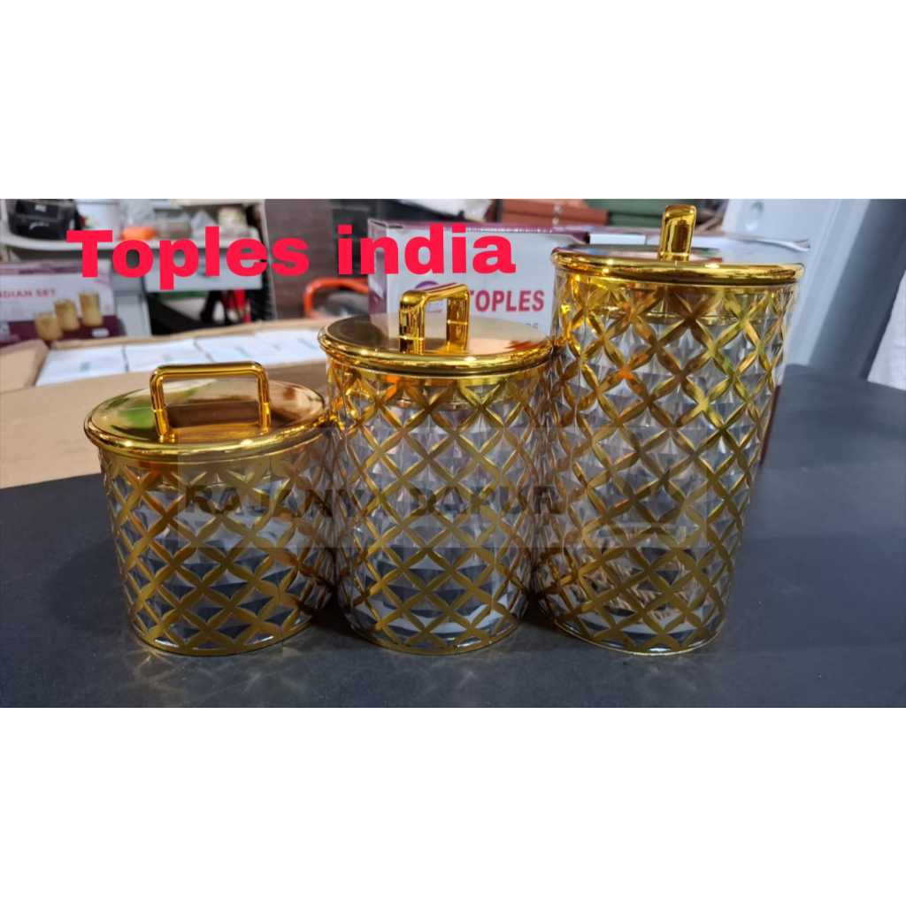 Toples Plastik 3 PCS - toples lebaran - toples sultan 3 pcs - toples  3 pcs  - toples  3pcs  - tople