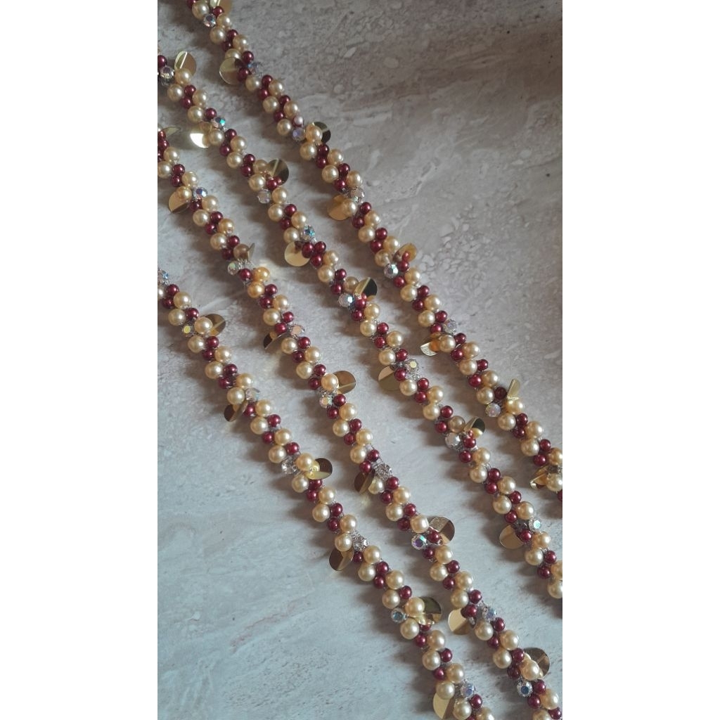 READY PAYET MUTIARA RANGKAI /PAYET RENDA/RENDA MUTIARA/PAYET MUTIARA/MULTI FUNGSI/MUTIARA RANGKAI/PA