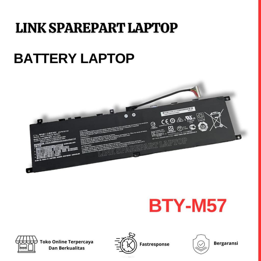 Baterai Laptop MSI BTY-M57 GP66 GP76 MS-17K3 Leopard 10UG Series Not